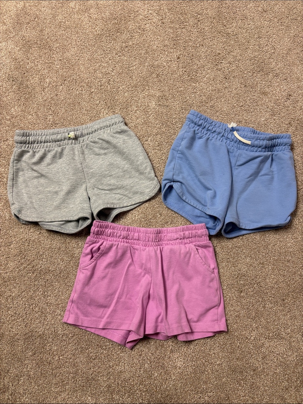 Cat & Jack Girls (M 7/8) Elastic Waist Terry Shorts (3-Pack)